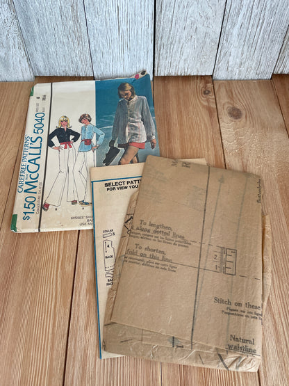 Mccalls 5040 Misses Shirt Pants and Shorts 1976 Pattern Uncut FF
