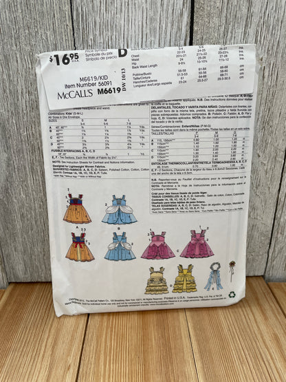 McCall's M6619 Child Princess Costume Size 3-8 Uncut FF Sewing Pattern Halloween
