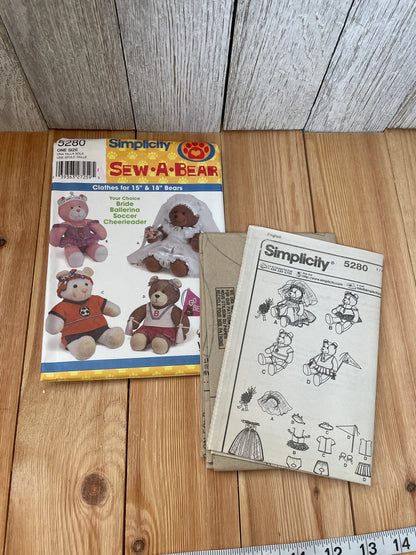 Simplicity Sew a Bear Build a Bear Clothes Pattern UNCUT FF