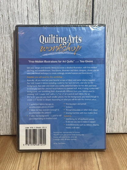 Quilting Arts Workshop Free Motion Illustrations Art Quilts B302 DVD NEW Sealed Tina Givens