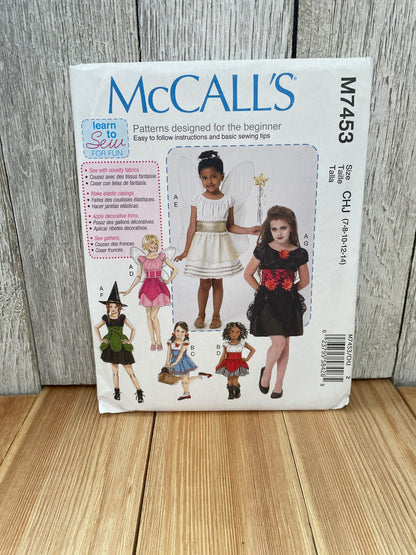 McCall's M7453 Child Size 3-6 Fairytale Angel Halloween Costume Uncut FF Sewing Pattern