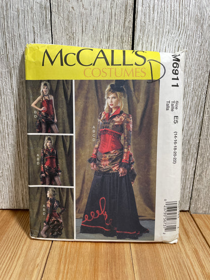 McCall's M6911 Steampunk Old Salon Dress Size 14-22 Pattern UNCUT FF Halloween Costume