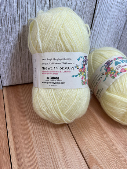 Patons Beehive Baby Yarn Yellow Acrylic 2 Skein Bundle