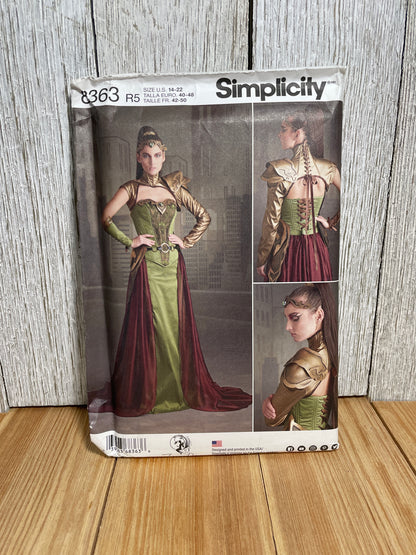 Simplicity 8363 Fantasy Warrior Ranger Amor and Crown Size 14-22 Pattern UNCUT FF Halloween Costume