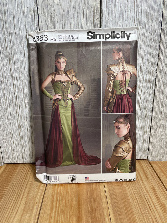 Simplicity 8363 Fantasy Warrior Ranger Amor and Crown Size 14-22 Pattern UNCUT FF Halloween Costume