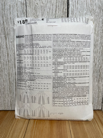 McCall's M6940 Game of Thrones Robe Gown Long Flowy Sleeves Gown Costume Pattern Size 6-14 UNCUT FF Halloween