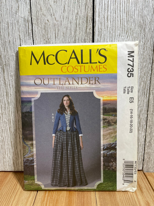 McCall's M7735 The Outlander Costume Plum Top and Skirt Size 14-22 Pattern UNCUT FF Halloween Costume