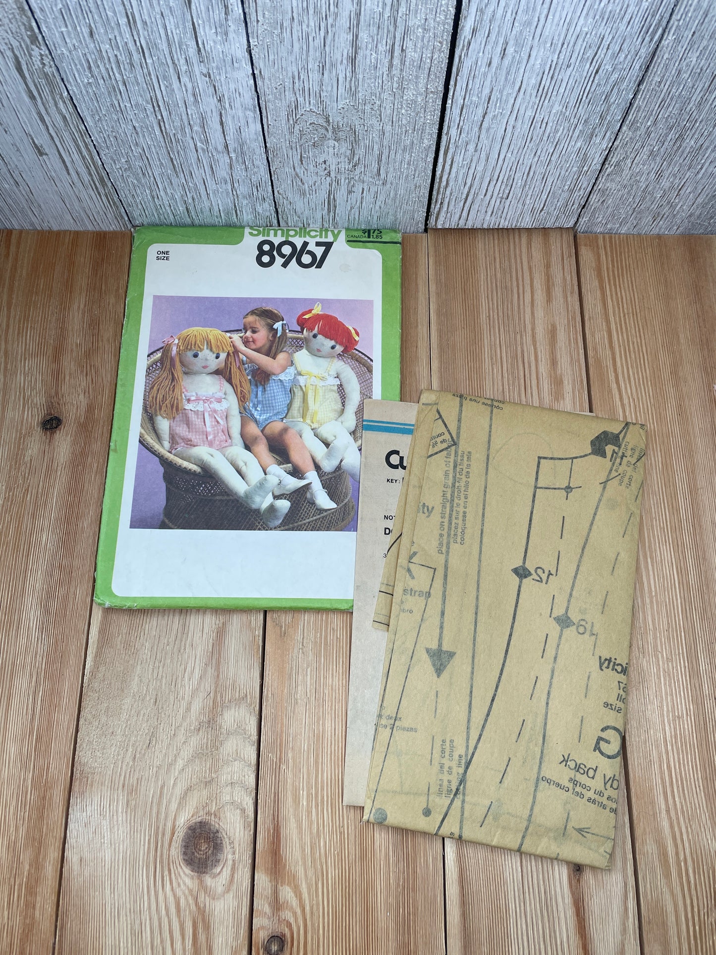Simplicity 8967 Life Size Doll and Camisole Size 41.5" Tall Yarn Hair Doll Pattern UNCUT FF