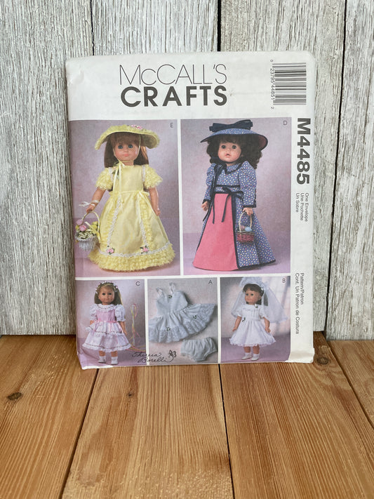 McCalls Crafts M4485 18" Doll Clothes by Faye Wine Pattern UNCUT FF