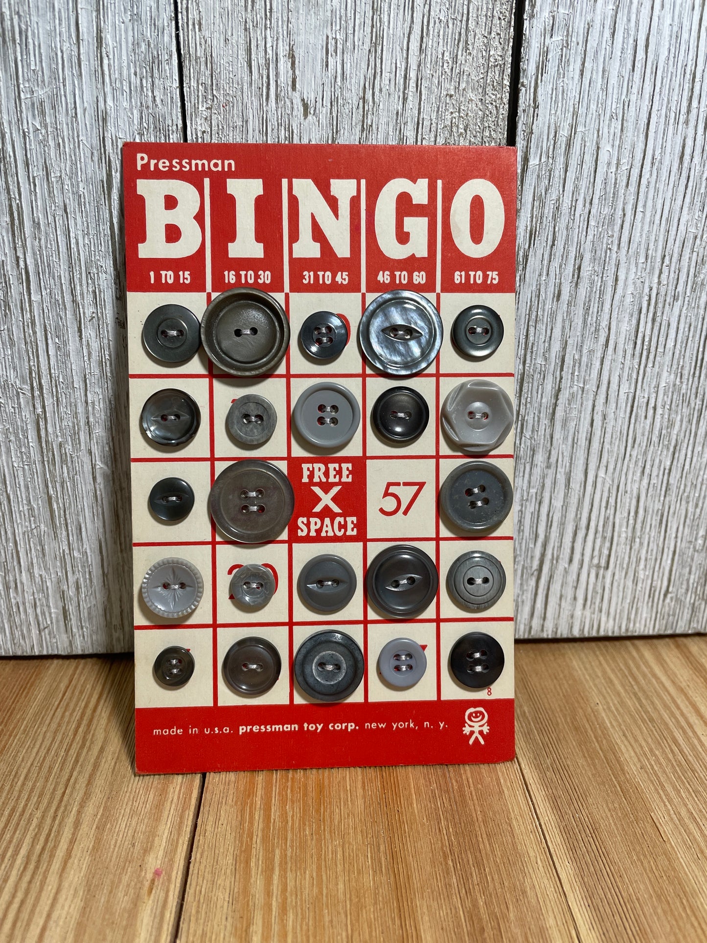 Vintage Button Lot on Bingo Card U PICK Antique Quirky Cute