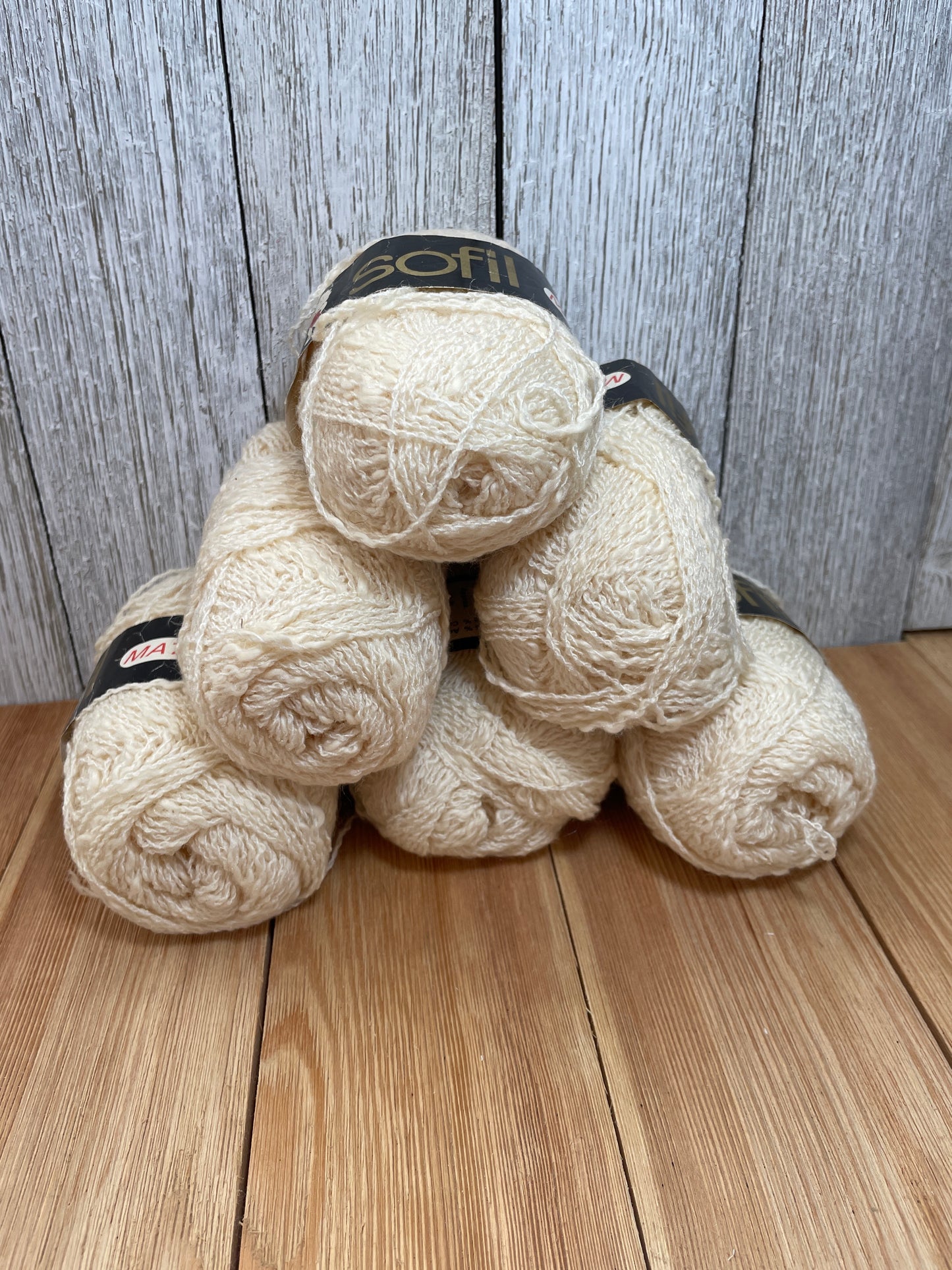 Vintage Sofil Matinale Made in France Ivory 6 Skein Bundle 4014 23