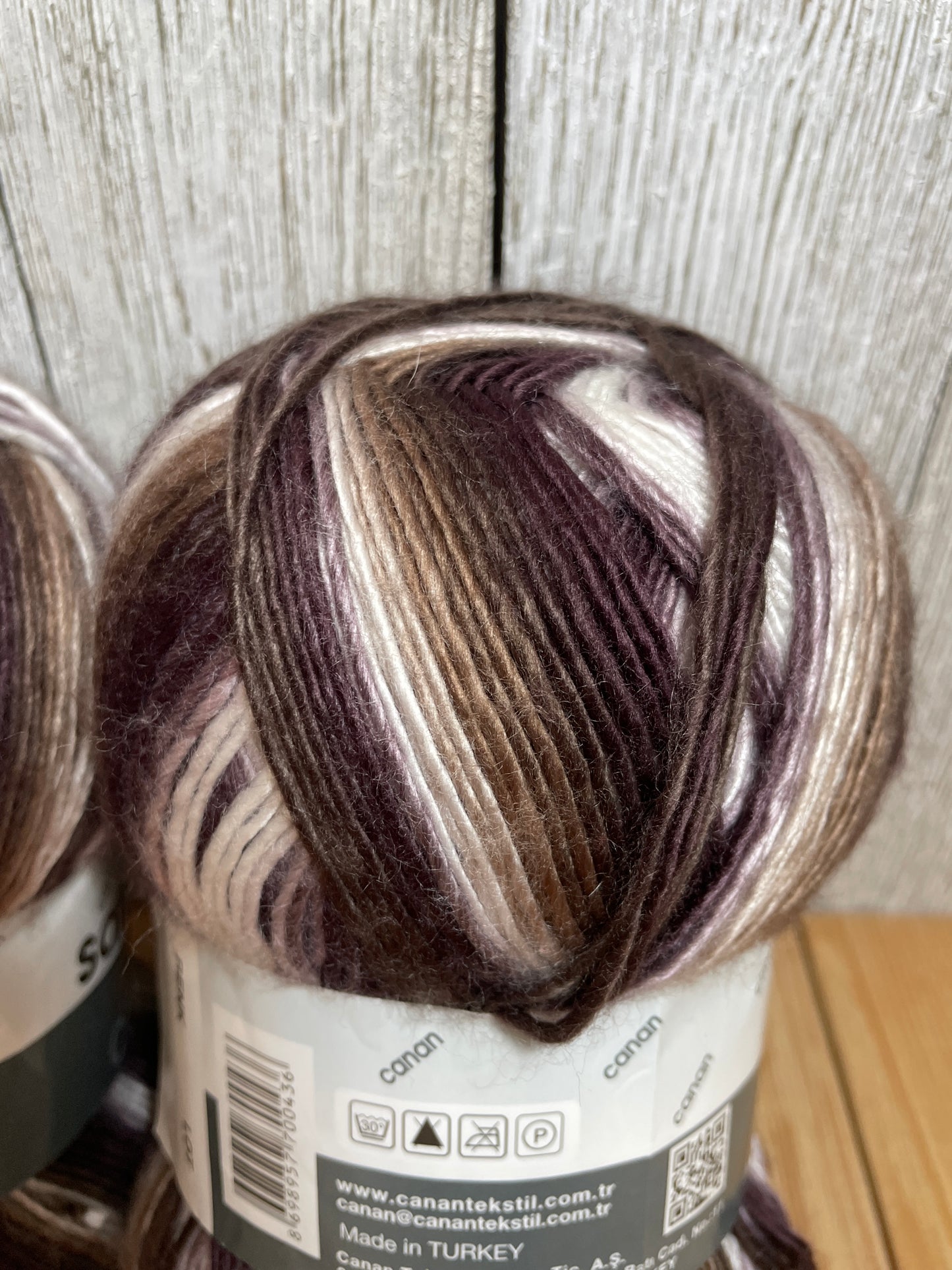 Sample Canan el örgü Canan Purple Stripe Yarn Made in Turkey Canan Tekstil 013 (2 Skein Bundle)
