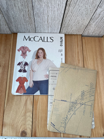 McCall's M7810 Misses High Low V Line Top Size 6-14 Uncut FF Sewing Pattern
