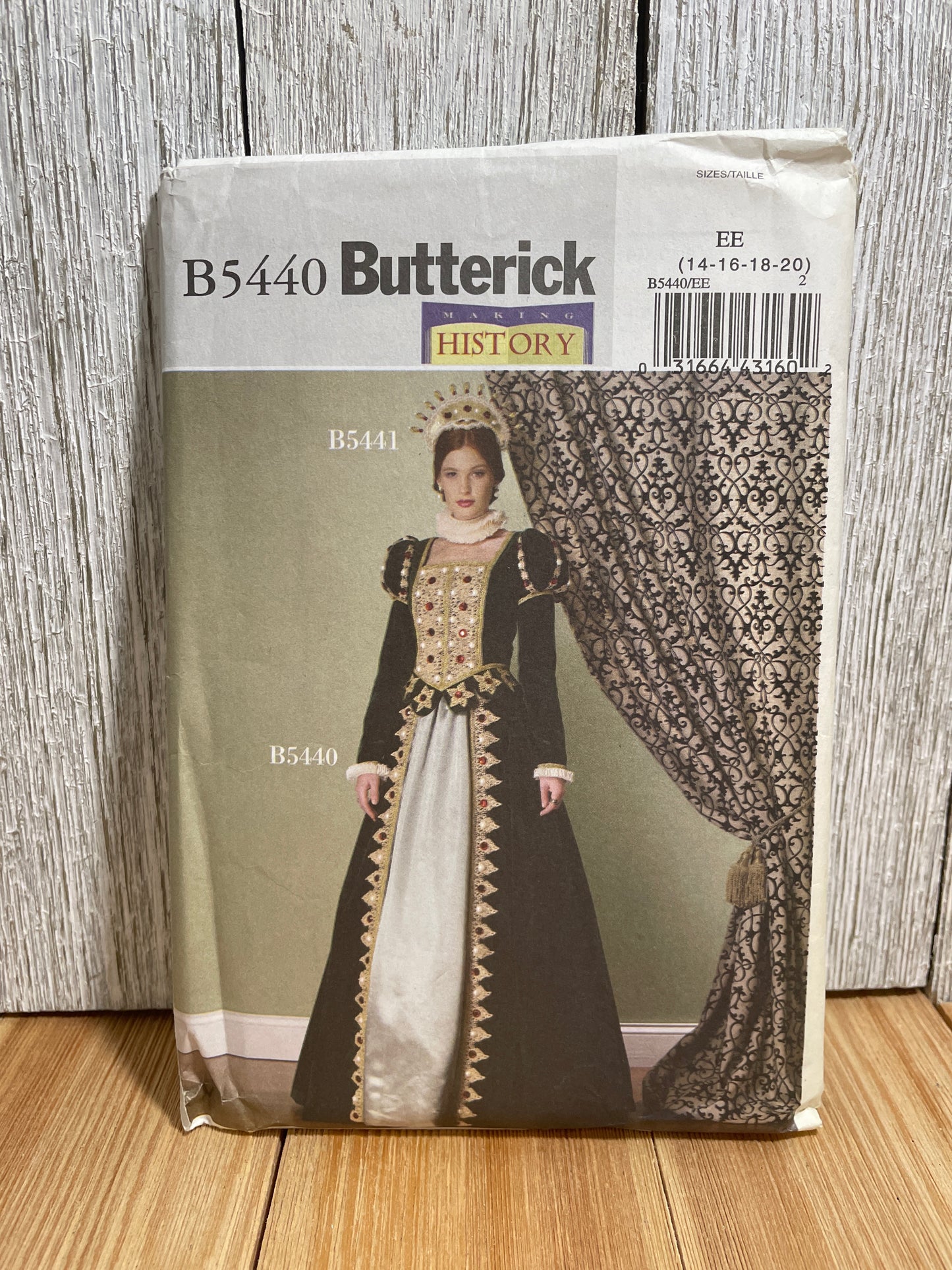 Butterick B5440 Royalty Dress and Crown Waistcoat and Skirt Size 14-20 Pattern UNCUT FF Halloween Costume