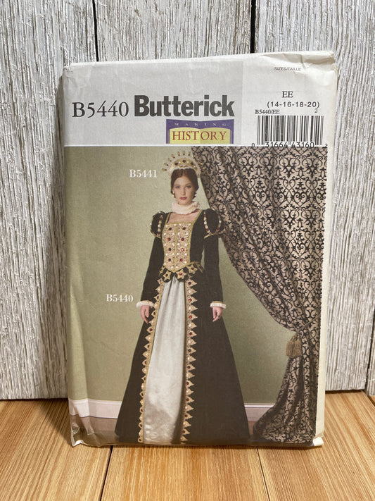 Butterick B5440 Royalty Dress and Crown Waistcoat and Skirt Size 14-20 Pattern UNCUT FF Halloween Costume