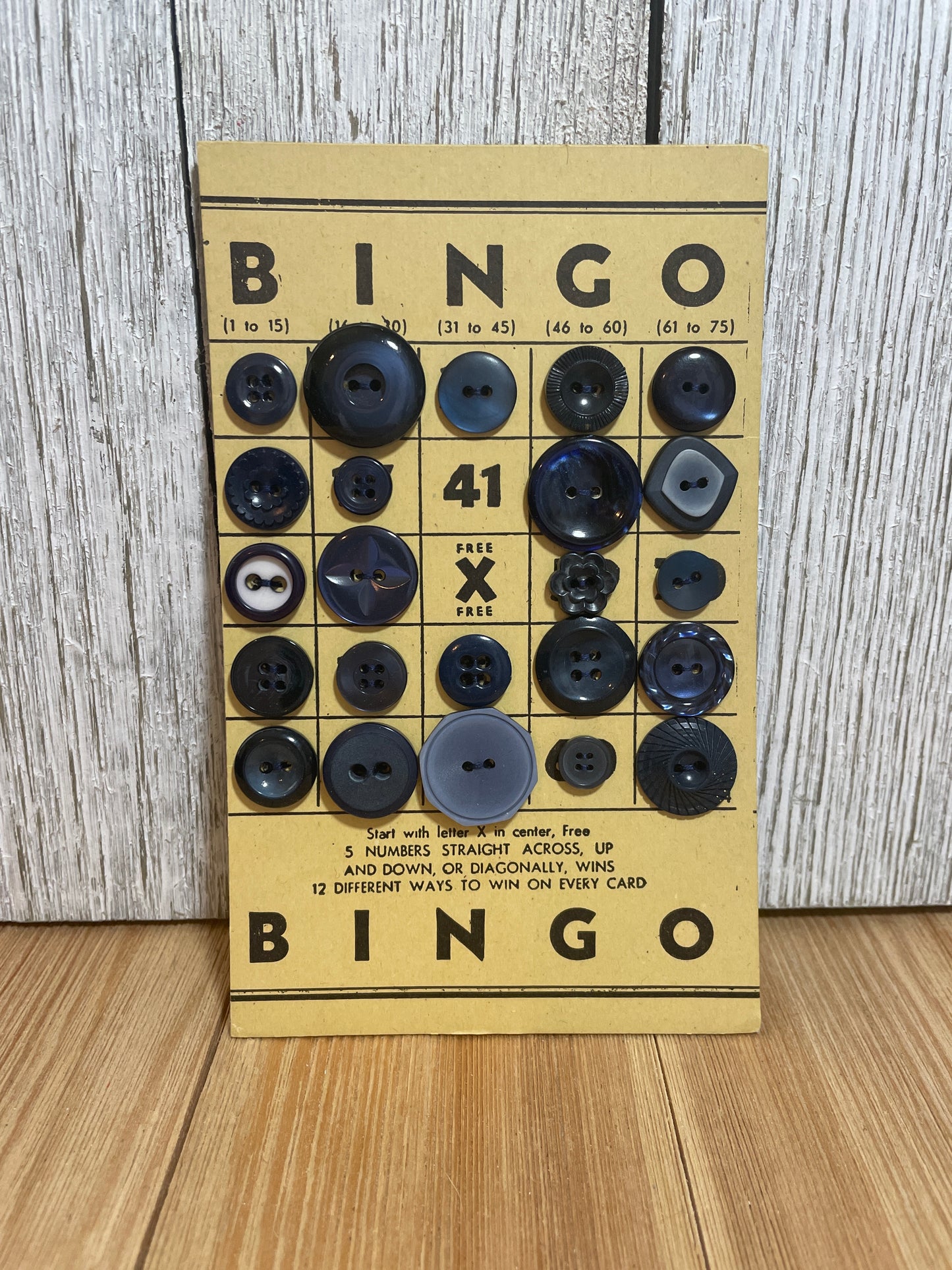 Vintage Button Lot on Bingo Card U PICK Antique Quirky Cute