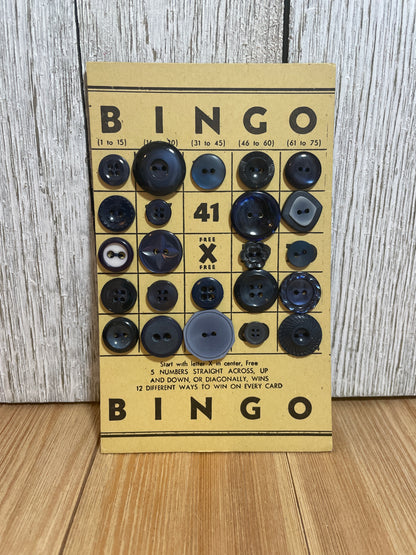 Vintage Button Lot on Bingo Card U PICK Antique Quirky Cute