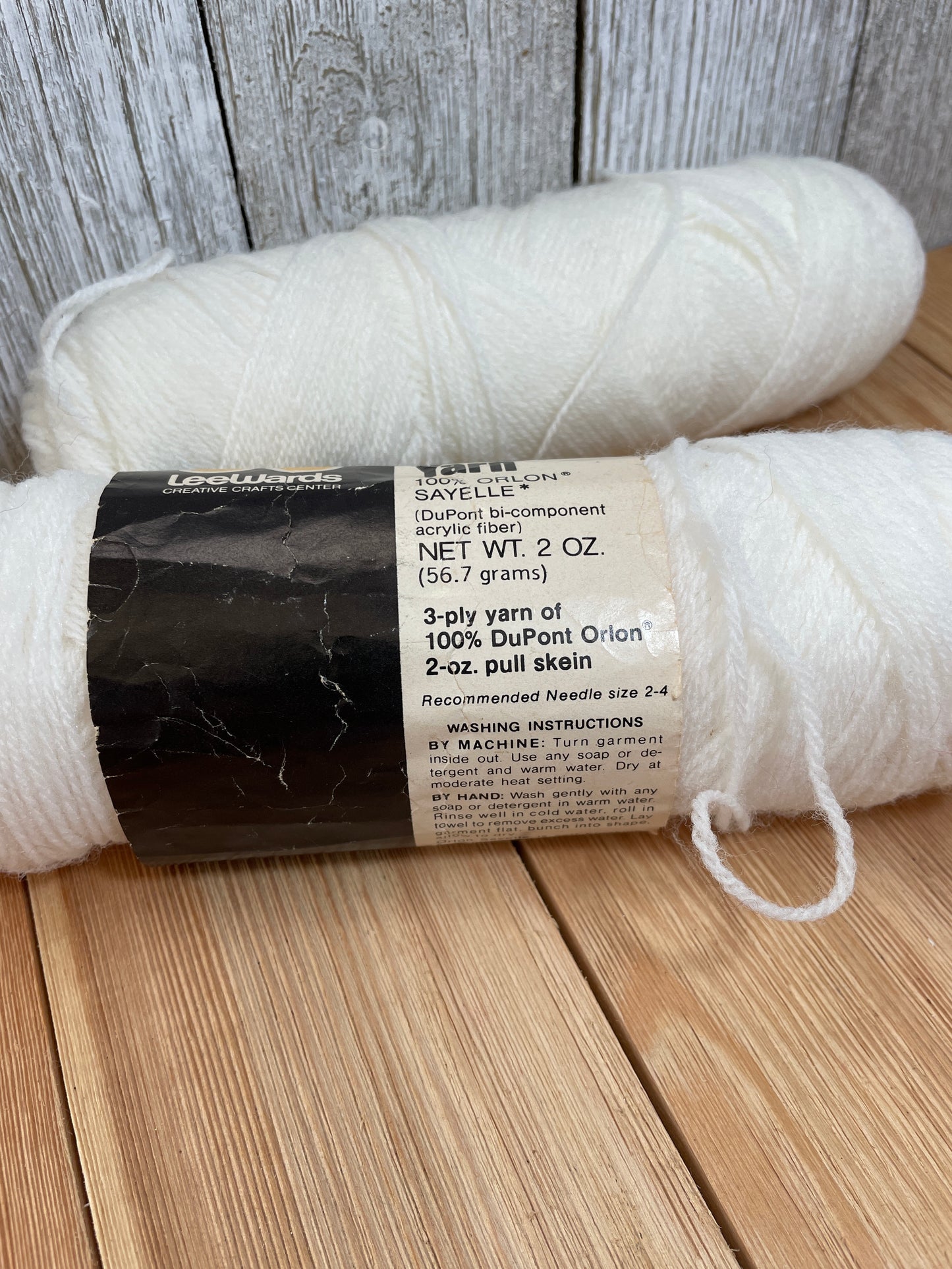 VTG Lee Wards Fingering Yarn 3-ply yarn Bright White 2 Skein Bundle