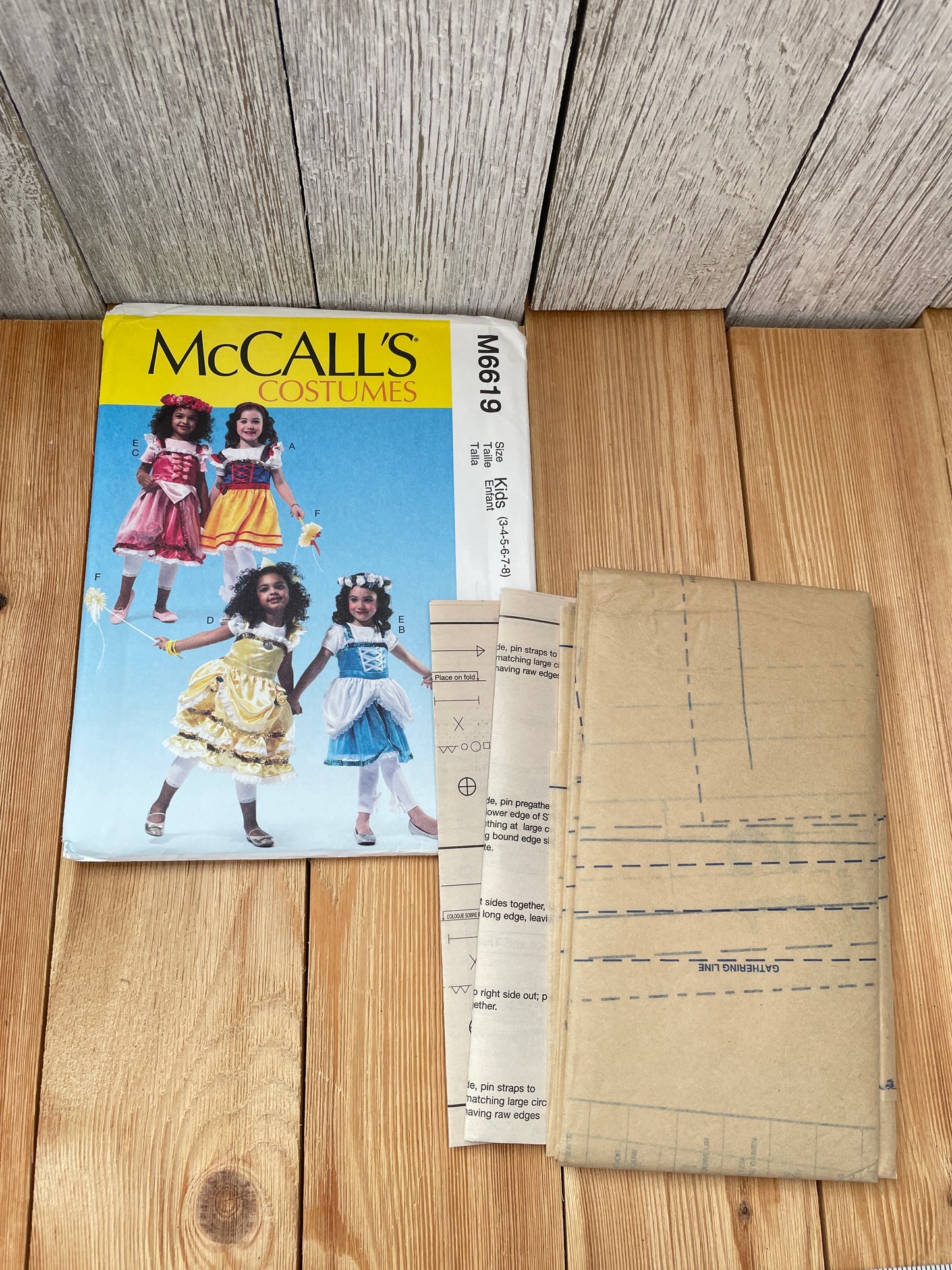 McCall's M6619 Child Princess Costume Size 3-8 Uncut FF Sewing Pattern Halloween