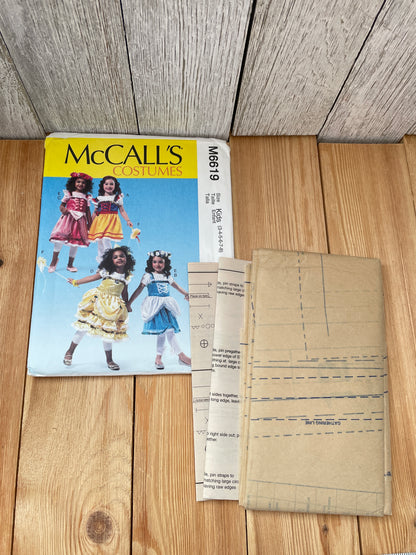 McCall's M6619 Child Princess Costume Size 3-8 Uncut FF Sewing Pattern Halloween