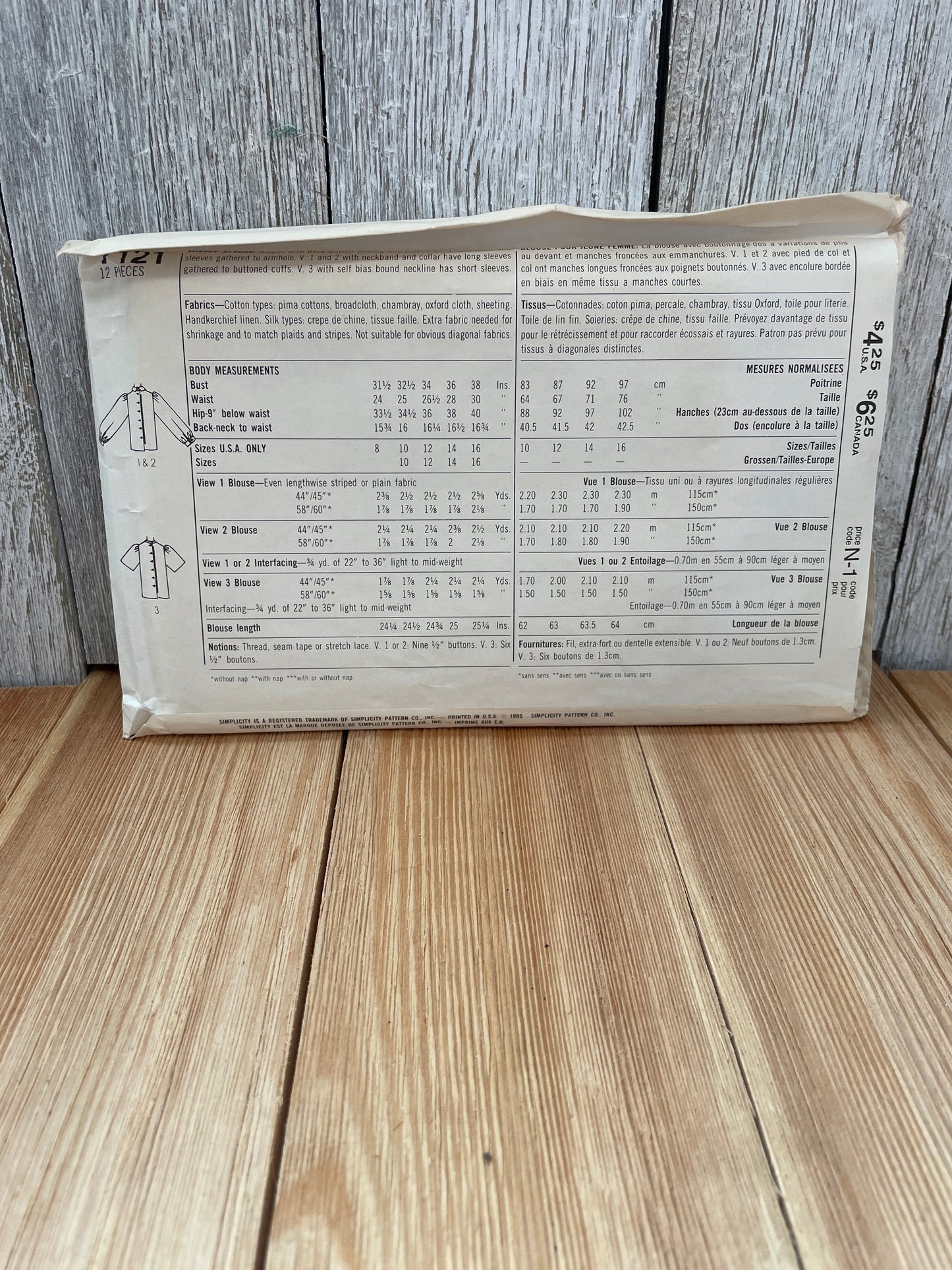 Simplicity 7121 Misses Cross Pleated Blouse Size 8 Uncut FF Sewing Pattern