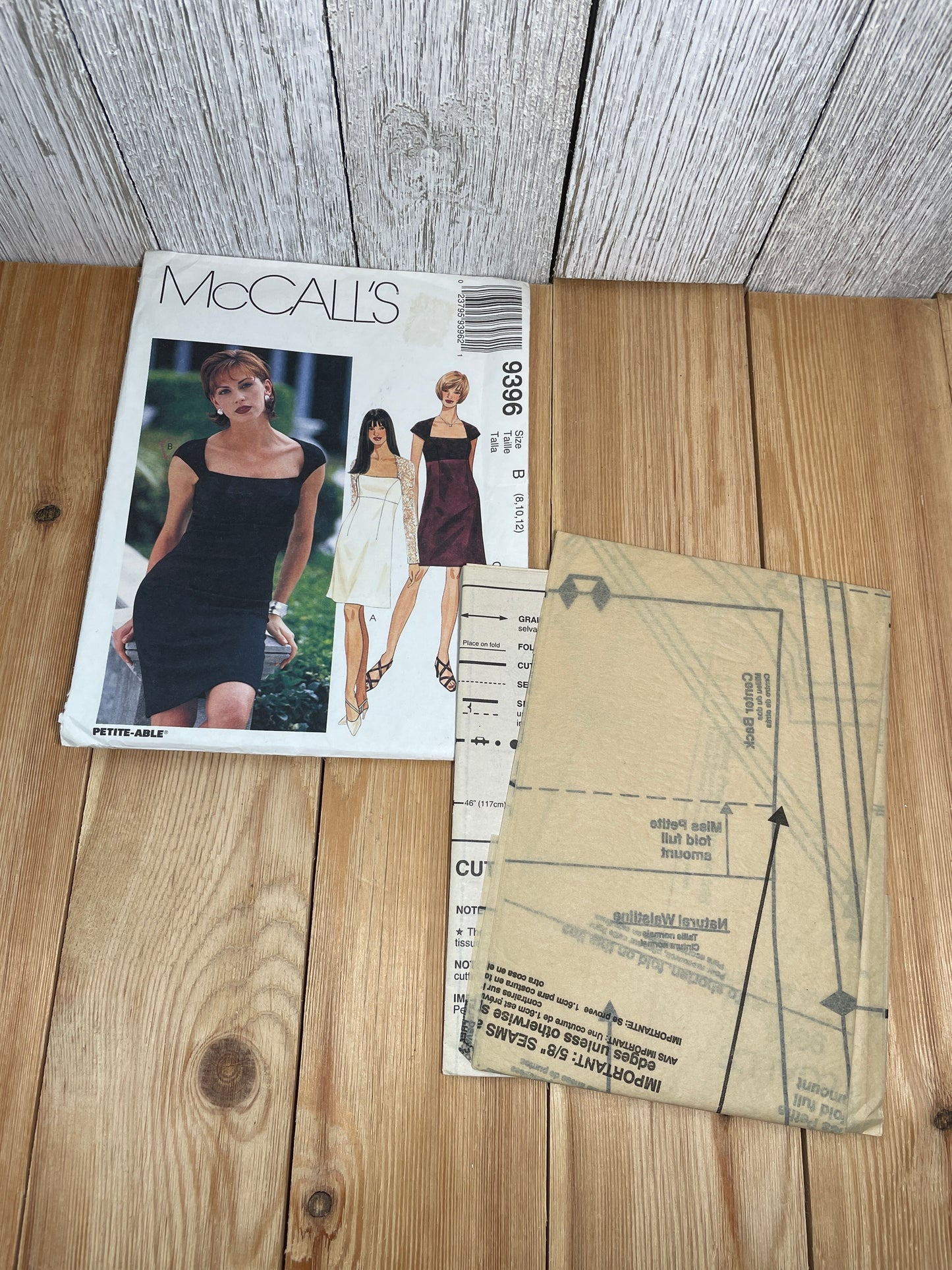 McCall's 9396 Empire Wasit Square Neckline Dress Size 8-12 Pattern Uncut FF