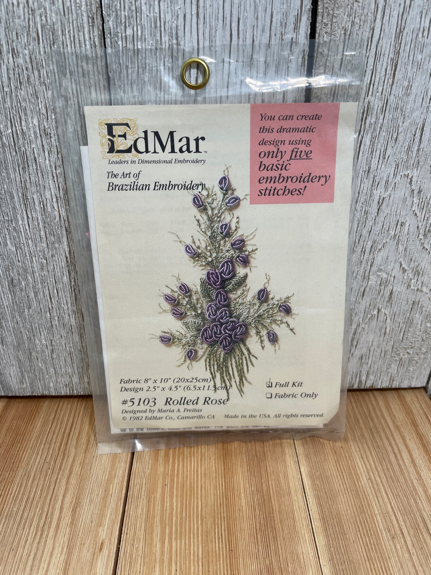 Edmar Brazilian Embroidery Kit Rolled Rose #5103 NEW UNOPEN