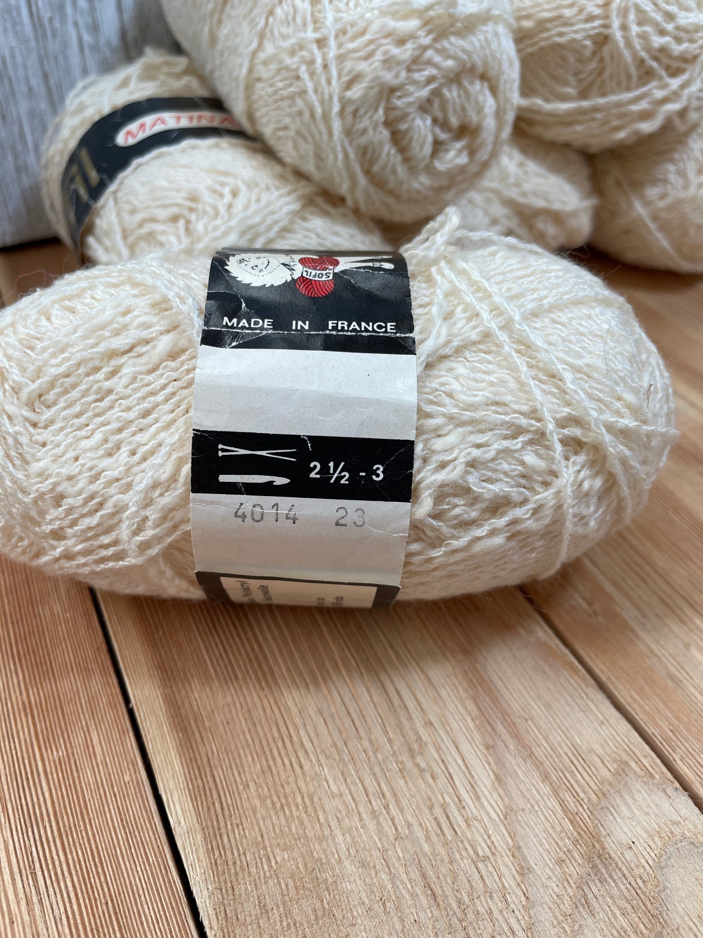 Vintage Sofil Matinale Made in France Ivory 6 Skein Bundle 4014 23