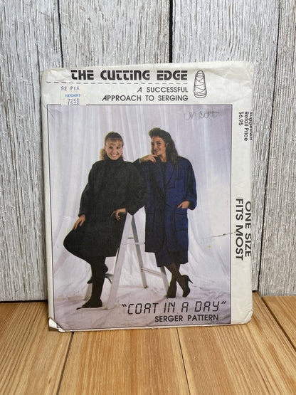 The Cutting Edge Coat in a Day Serger Pattern Oversize Coat with Pockets and Collar One Size Fits Most UNCUT FF