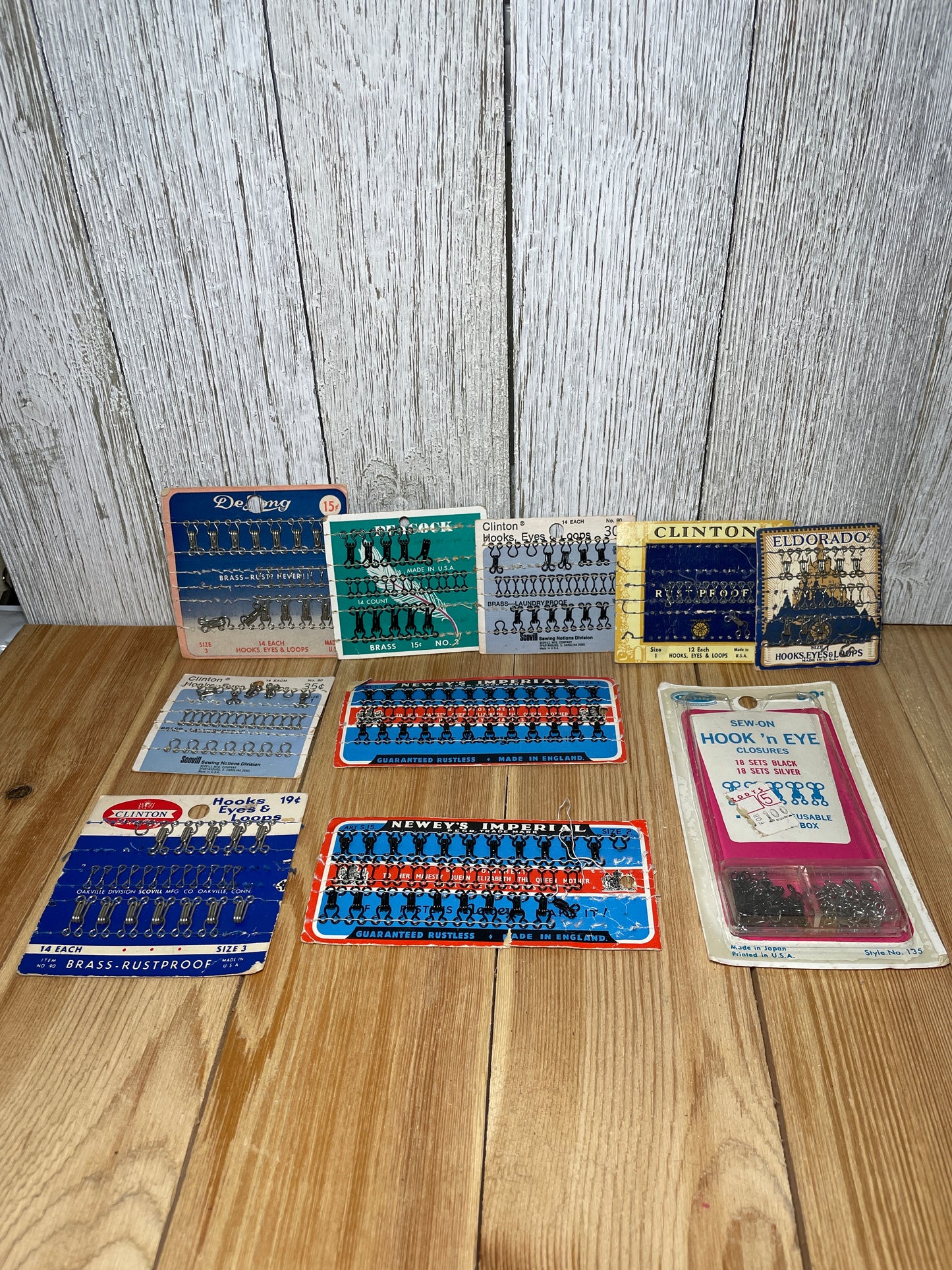 NOS Vintage Sew On Metal Hook Eyes and Loops Huge Lot of 10