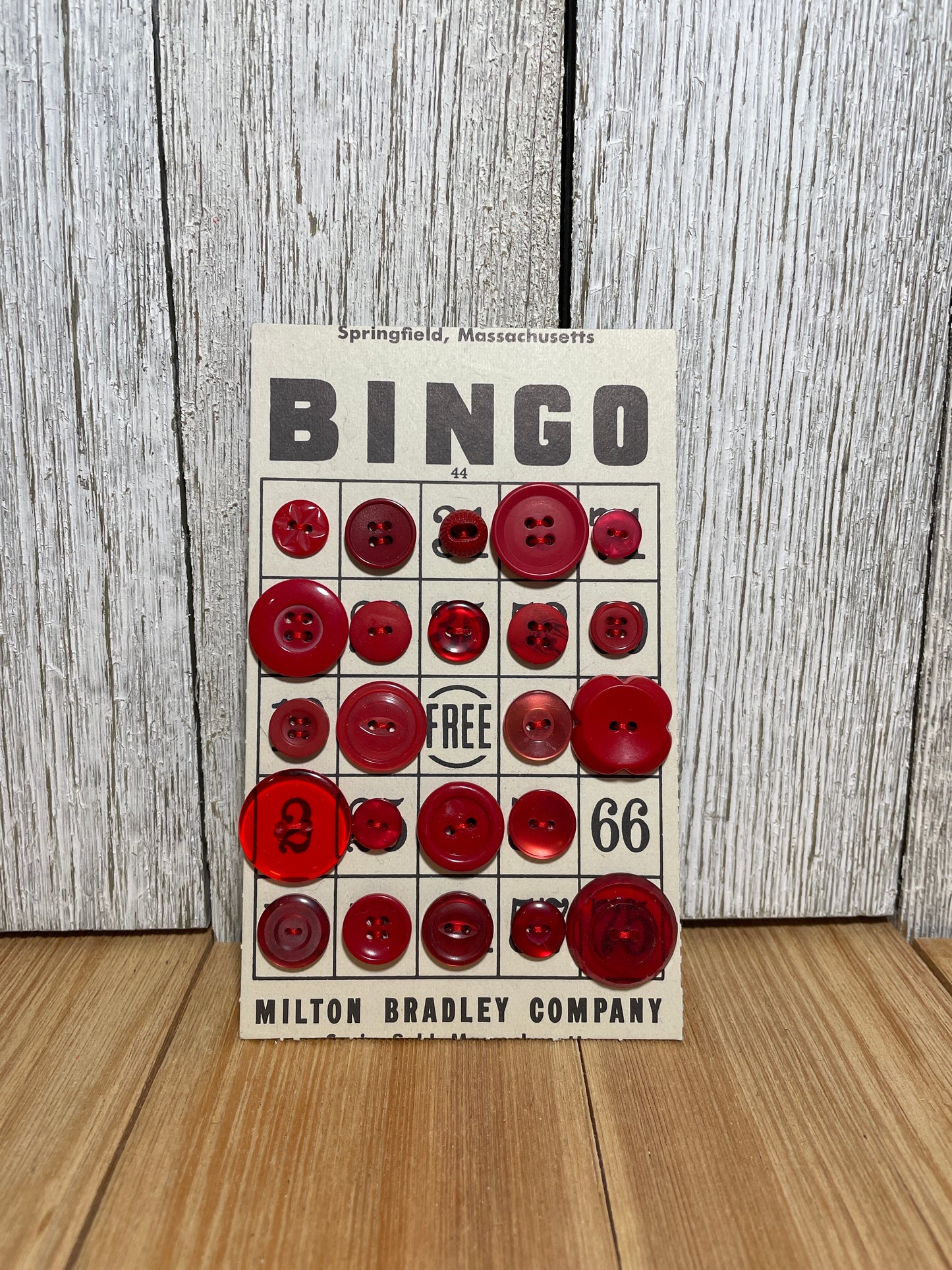 Vintage Button Lot on Bingo Card U PICK Antique Quirky Cute
