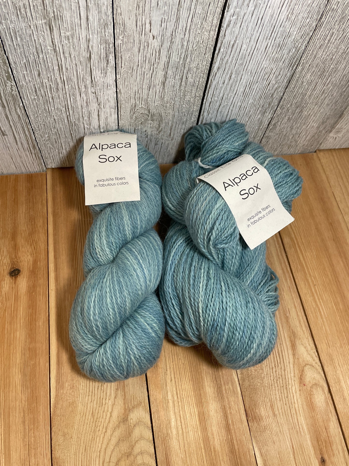 Classic Elite Yarns Alpaca Sox Teal Blue 1846 Sock Weight Alpaca Wool Yarn 2 Skein Bundle