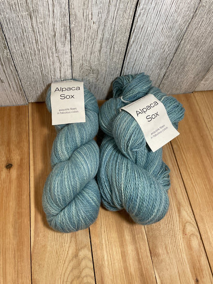 Classic Elite Yarns Alpaca Sox Teal Blue 1846 Sock Weight Alpaca Wool Yarn 2 Skein Bundle