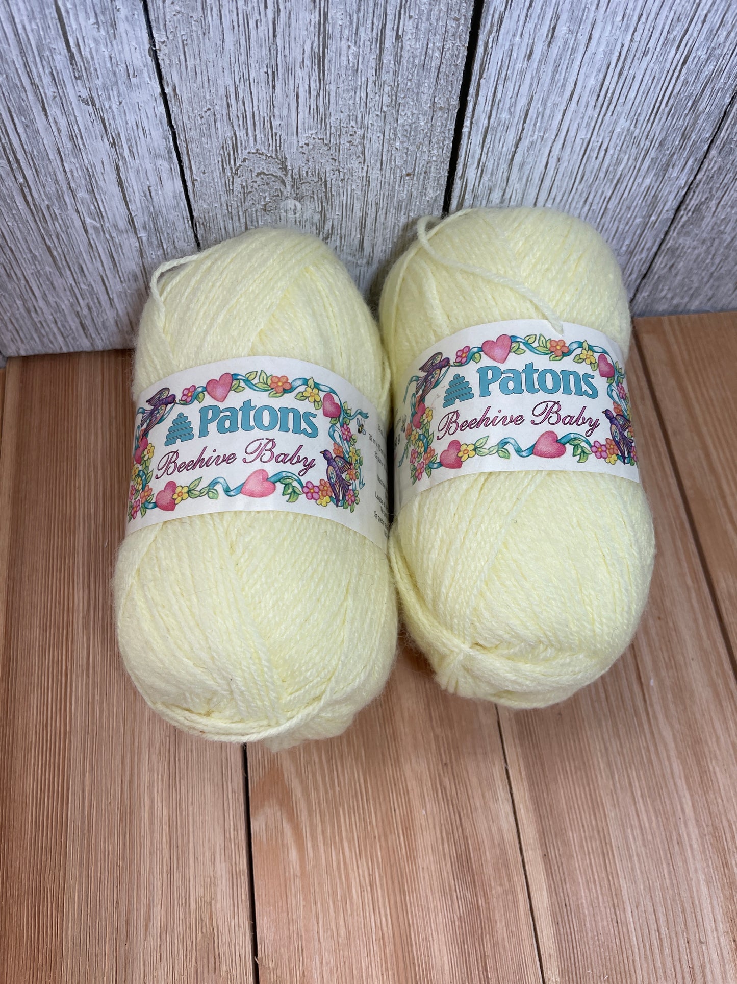 Patons Beehive Baby Yarn Yellow Acrylic 2 Skein Bundle