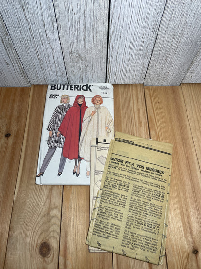 Butterick 4132 Misses Dramatic Evening Cape with Front Tie and Hood Pattern P-M UNCUT FF
