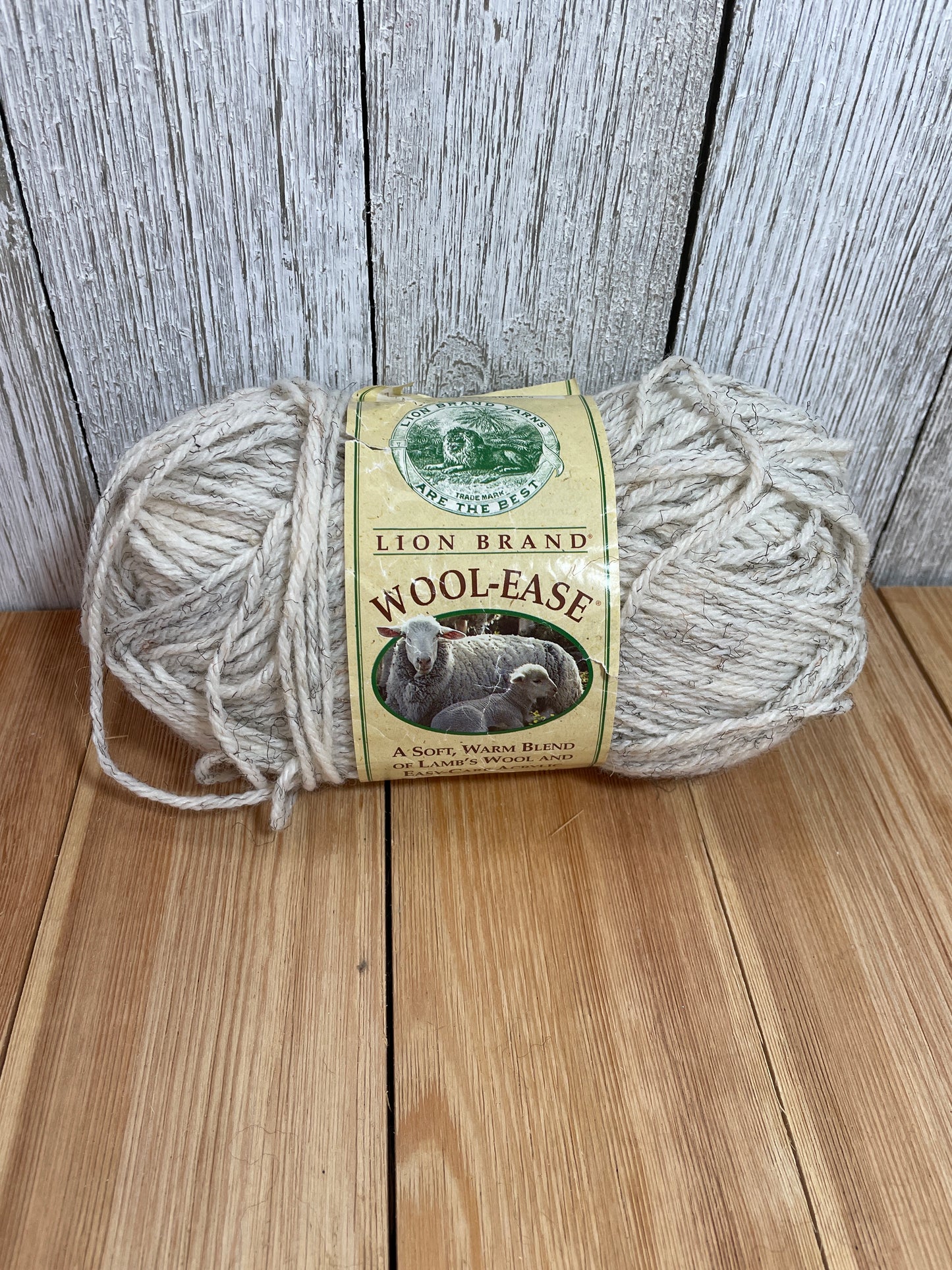 Lion Brand Yarn Wool Ease Wheat Full Skein