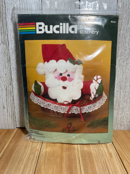 Bucilla Christmas Felt Stitchery Smilin Santa 82333 Basket Kit