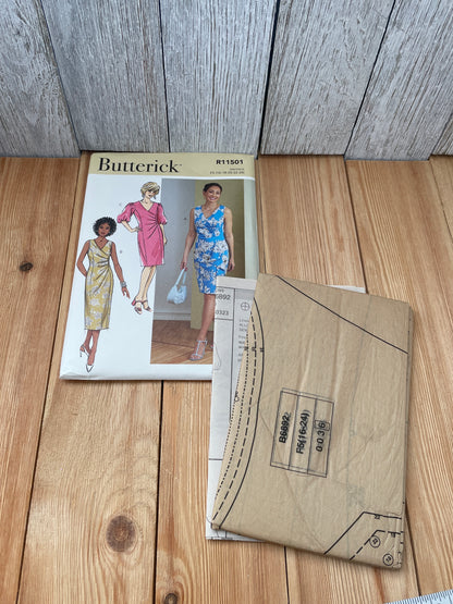 Butterick R11501 Misses Summer Wrap Dress Size 6-12 16-24 Uncut FF Sewing Pattern