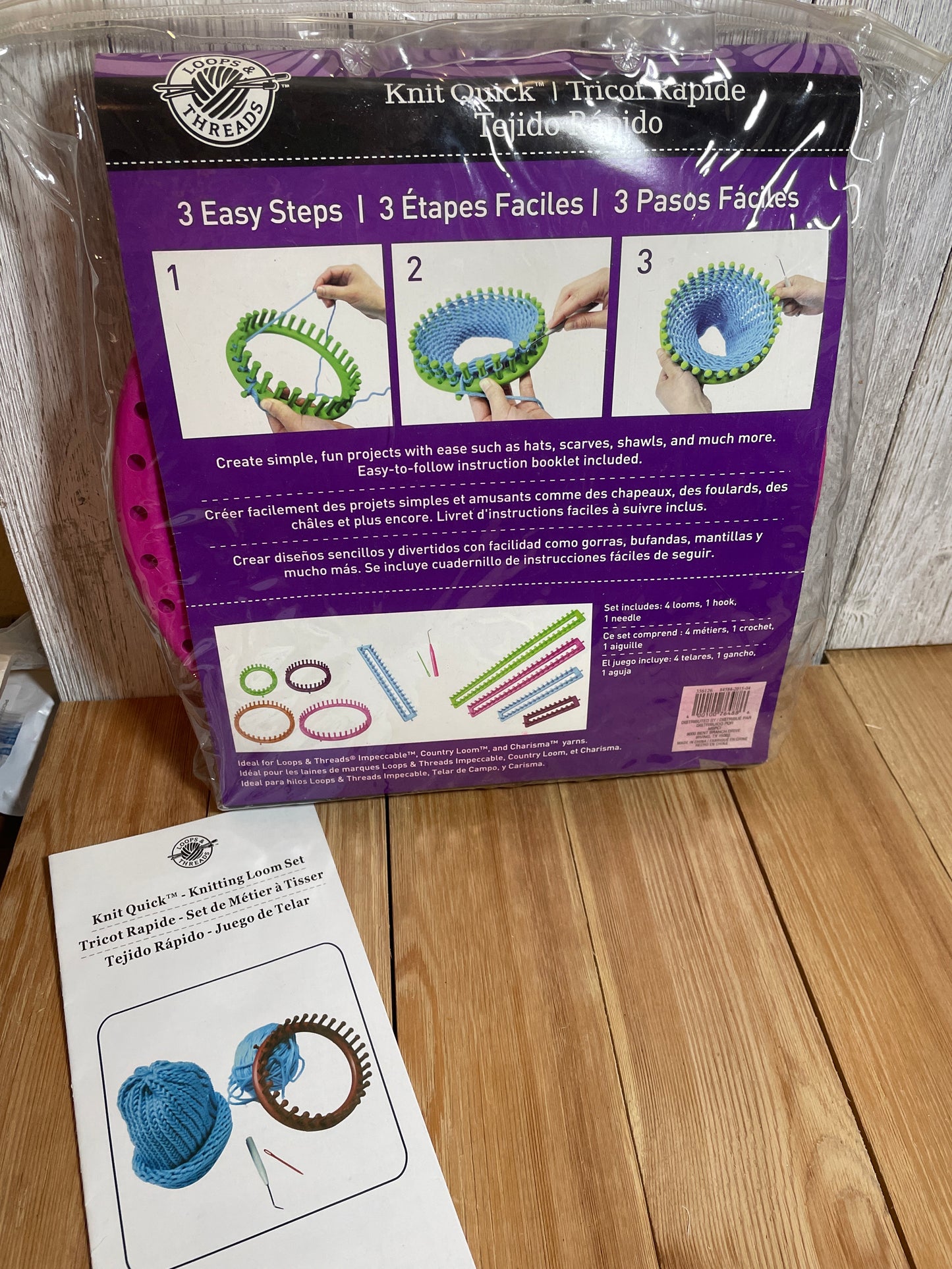 Loops and Threads Knit Quick Knitting Loom Set 6 Pieces NEW