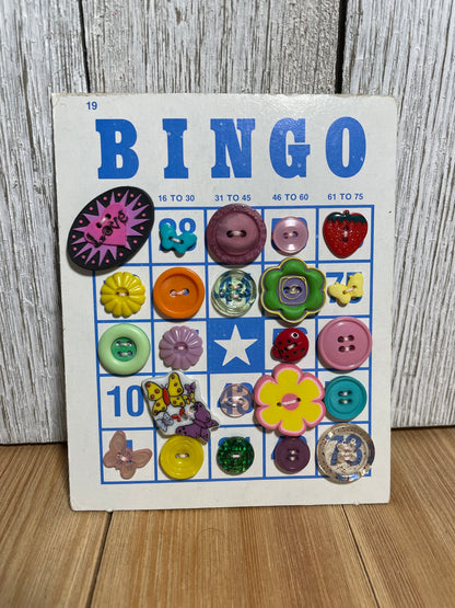 Vintage Button Lot on Bingo Card U PICK Antique Quirky Cute