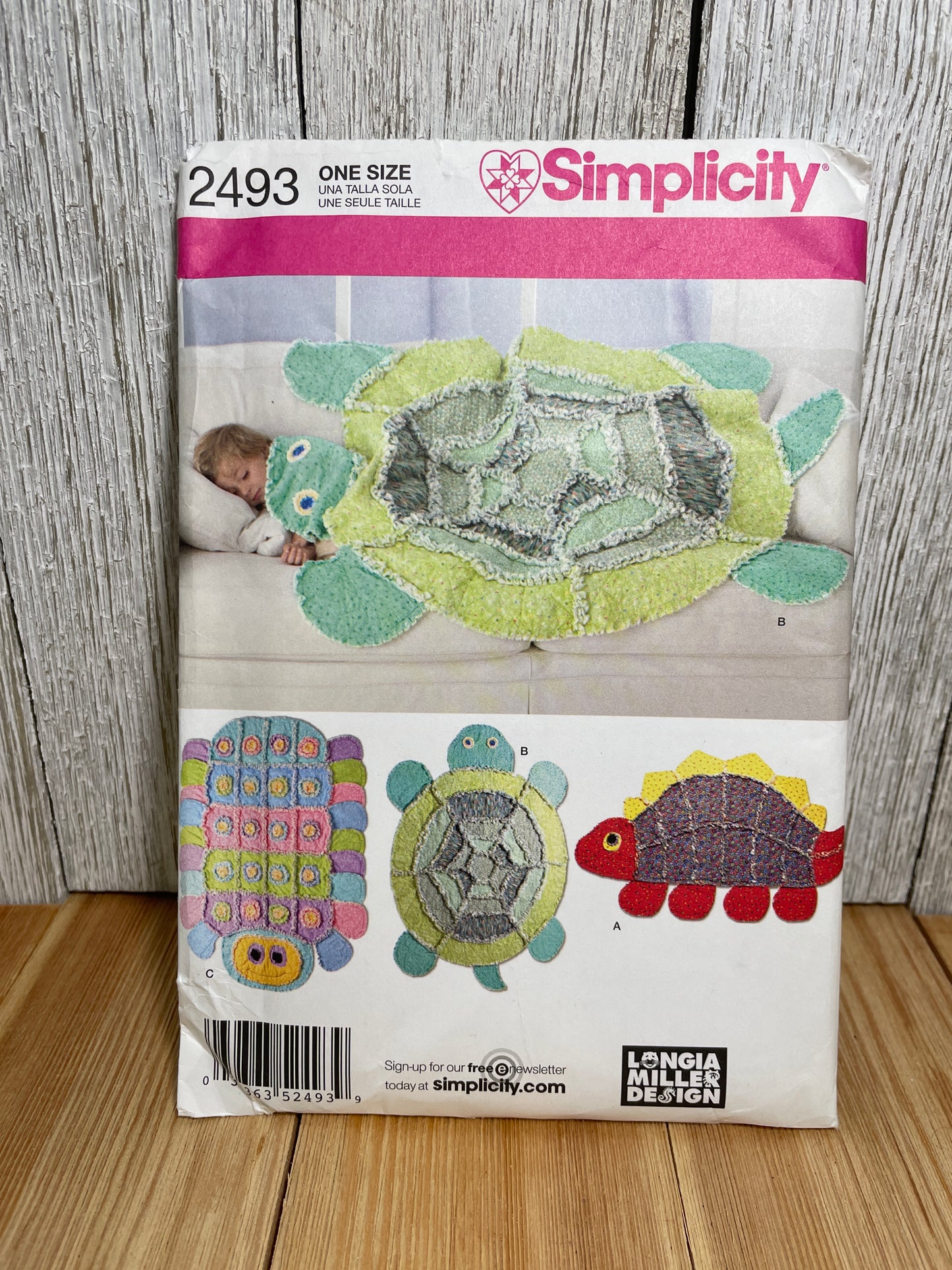 Simplicity 2493 Kid's Rag Quilts Turtle, Dinosaur, Caterpillar Pattern Uncut FF