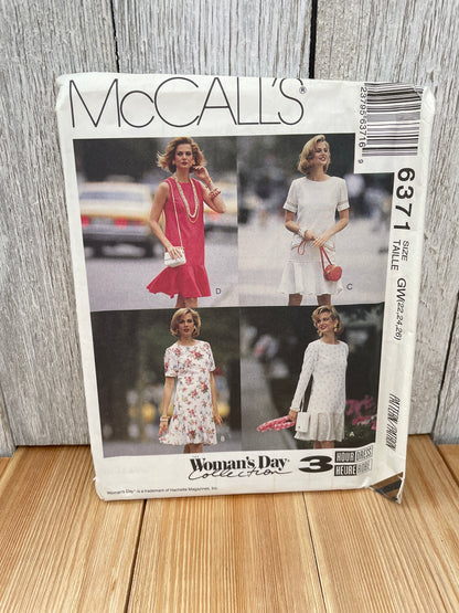 Rare Plus Size 22-26 McCall's 6371 Misses Tennis Skirt Dress Uncut FF Sewing Pattern