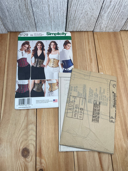 Simplicity 8129 Easy Corset Costume Pattern Size 14-22 Uncut FF Halloween