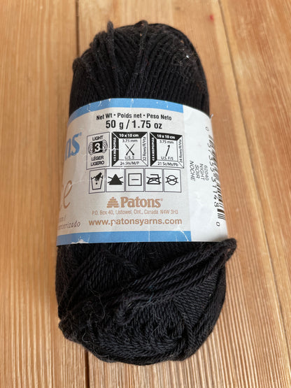 Patons Grace Mercerized Cotton Yarn Night Black cotton yarn One skein