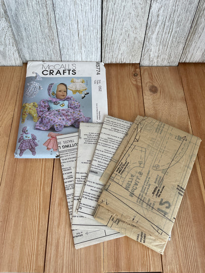 McCall's Crafts M5774 Baby Doll Clothes for 11"-16" Dolls Pattern Uncut FF