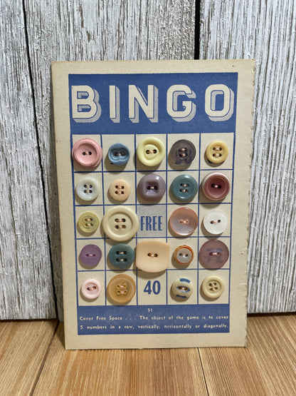 Vintage Button Lot on Bingo Card U PICK Antique Quirky Cute
