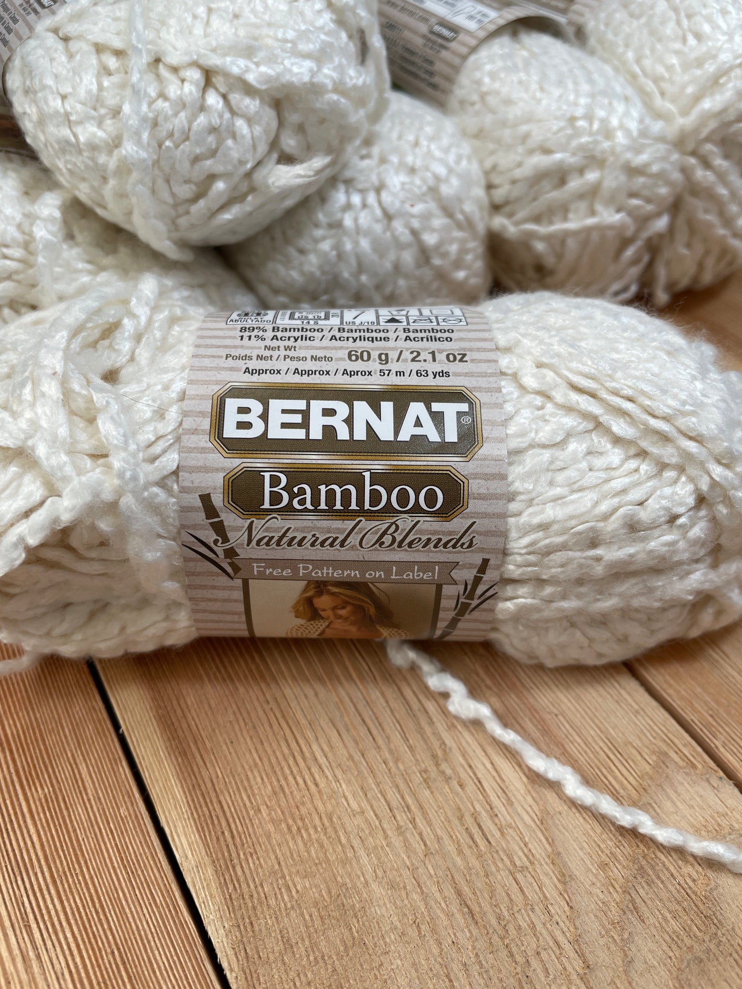 Bernat Bamboo Natural Blends Yarn Linen 6 Skein Bundle
