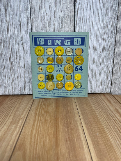 Vintage Button Lot on Bingo Card U PICK Antique Quirky Cute
