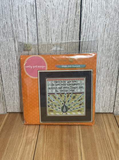Mill Hill Peacock Cross Stitch Kit Curly Girl Design NEW CG30-2101