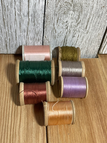Vintage Wood Spool Silk Thread Size A (U PIC BUNDLE)